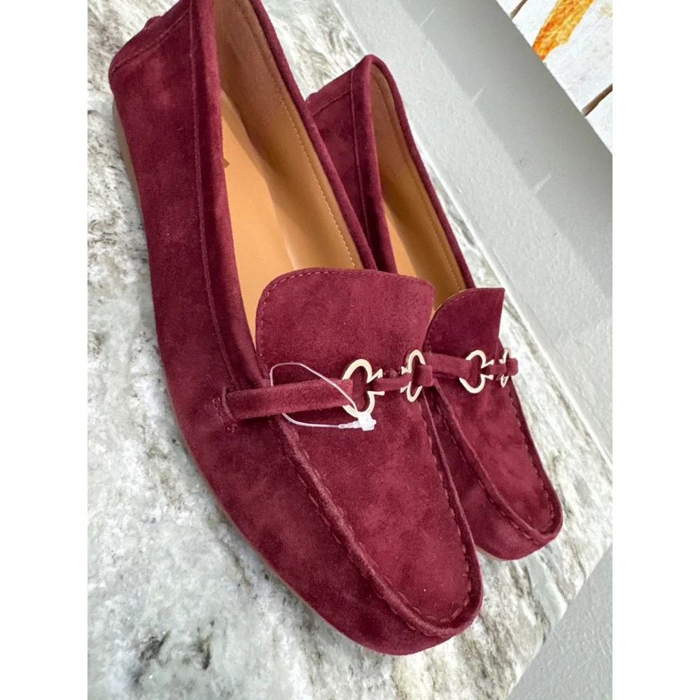 Kate Spade‎ Bernice suede driving moccasins in a burgundy color NWOT 8B